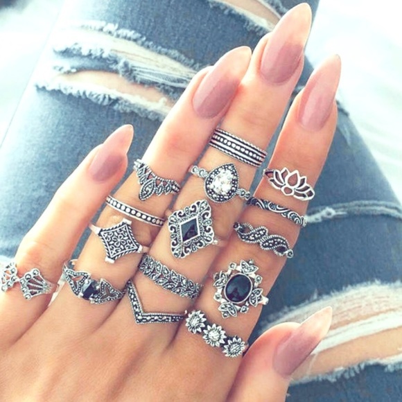 Jewelry - 💰15 Pcs/set Bohemian Retro Rings Set